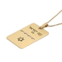 Luxury Thickness Am Yisrael Chai and Star of David Dog Tag Necklace - Silver or Gold-Plated - 6