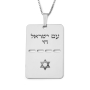 Luxury Thickness Am Yisrael Chai and Star of David Dog Tag Necklace - Silver or Gold-Plated - 1