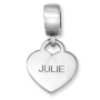 Heart Sterling Silver Name Charm (English / Hebrew)  - 1