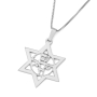 Unisex Star of David and Am Yisrael Chai Necklace - Silver or Gold Plated - 5