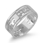Sterling Silver Hebrew / English Cut-Out Customized Ring - 2