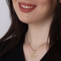 Hebrew Name Necklace - 24K Gold Plated Silver Heart Necklace with Name in Hebrew - 2