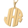 24K Gold Plated Silver Block Letters Monogram Personalized Name Necklace - 1
