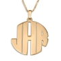 24K Gold Plated Silver Block Letters Monogram Personalized Name Necklace - 2