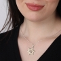 Silver Star of David Necklace with Name in English-Tribal Script - 2