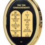 The Ten Commandments: 14K Gold and Onyx Necklace Micro-Inscribed with 24K Gold - 2