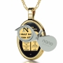 The Ten Commandments: 14K Gold and Onyx Necklace Micro-Inscribed with 24K Gold - 3