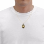 The Ten Commandments: 14K Gold and Onyx Necklace Micro-Inscribed with 24K Gold - 5
