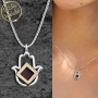 Hamsa Pendant with Micro-Inscribed Bible Chip - Silver or 14K Gold - 2