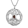 Round Overlapping Tree of Life Necklace with Micro-Inscribed Bible Chip - Color Option - 1