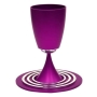 Nadav Art Anodized Aluminum Curved Kiddush Cup and Three-Ring Plate (Choice of Colors) - 3