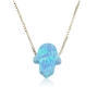 Opal Hamsa Pendant Necklace - 1
