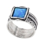 Opal Square-Cut Sterling Silver Ring - 1