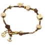 Brown Silk Charm Bracelet - Peace - 1