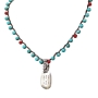  Turquoise Stones and Silver Protection Necklace - 1