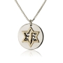 Sterling Silver and Gold Shield of Yehuda Kabbalah Necklace - 1