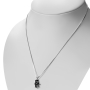 Silver Hamsa Necklace with Star of David and Black Onyx - 3