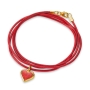 Adina Plastelina Leather and 24K Gold Plated Silver Heart Bracelet – Coral - 1