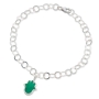 Adina Plastelina Silver Hamsa Charm Bracelet – Translucent Jade  - 1