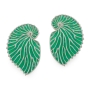 Adina Plastelina Silver Nautilus Shell Earrings - Translucent Jade - 1