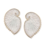 Adina Plastelina 24K Gold Plated Sterling Silver Pearl Embossed Shell Earrings  - 1