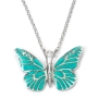 Adina Plastelina Silver Butterfly Necklace - Variety of Colors - 2