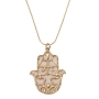 Adina Plastelina Gold Plated Hamsa Necklace (Large) - 2