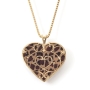 Adina Plastelina Filigree Gold Plated Silver Heart Necklace - Variety of Colors - 3
