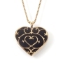 Adina Plastelina Filigree Gold Plated Silver Heart Necklace - Variety of Colors - 4
