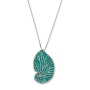 Adina Plastelina Silver Nautilus Shell Necklace - Turquoise - 2