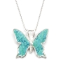 Adina Plastelina Silver Small Butterfly Necklace - Variety of Colors - 2