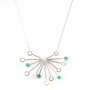 Adina Plastelina's Savyon Silver Necklace - Turquoise - 1