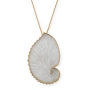 Adina Plastelina 24K Gold Plated Sterling Silver Embossed Pearl Nautilus Shell Necklace - 1