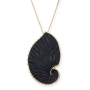 Adina Plastelina 24K Gold Plated Sterling Silver Embossed Sky Night Nautilus Shell Necklace - 1