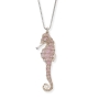 Adina Plastelina 925 Sterling Silver Seahorse Necklace - Rose Quartz  - 1