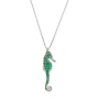 Adina Plastelina 925 Sterling Silver Seahorse Necklace - Translucent Jade - 2