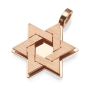 18K Gold Double Star of David Pendant Necklace - 5