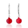 Marina Jewelry 925 Sterling Silver Leverback Earrings With Pomegranate Design - 1
