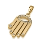 Yaniv Fine Jewelry 18K Gold Hamsa Diamond Pendant with Evil Eye Motif (Choice of Colors) - 3