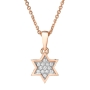 Yaniv Fine Jewelry 18K Rose Gold and 18K White Gold Double Star of David Women's Pendant With Diamonds - 1