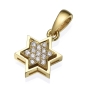 Yaniv Fine Jewelry 18K Yellow Gold Double Star of David Diamond Studded Pendant - 1