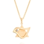 Yaniv Fine Jewelry 18K Gold Dove and Star of David Pendant with Diamond - Color Option - 2