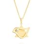 Yaniv Fine Jewelry 18K Gold Dove and Star of David Pendant with Diamond - Color Option - 4