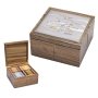 925 Sterling Silver-Plated and Walnut Wood Exclusive Jerusalem View Tea Box - 1
