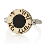 Silver and Gold Ani Ledodi Ring with Onyx Center - 3