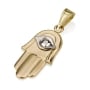 14K Gold Indented Hamsa with Egyptian-Style Evil Eye - 1