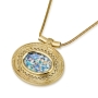 14K Gold Filigree Roman Glass Oval Necklace - 1