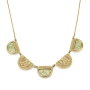 14K Gold Filigree and Roman Glass Semi Circles Necklace - 1