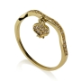 18K Yellow Gold and Diamond Hanging Pomegranate Ring - 1