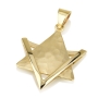 14K Yellow Gold Star of David Pendant with Hammered Triangle and Outline Point - 1